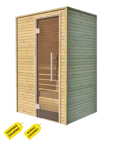 Wewnętrzna sauna fińska 130x100cm (świerk/abachi/dąb)