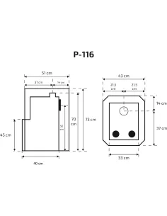 Piec do sauny na drewno SKAMET P-116 GL 2