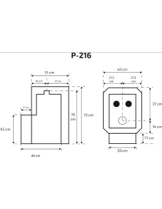 Piec do sauny na drewno SKAMET P-216 GL 2