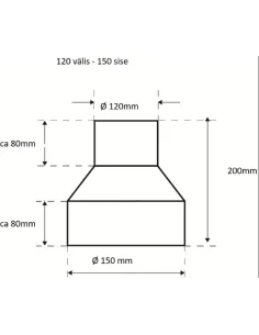 Reduktor rury kominowej SKAMET, 120 → 150 mm 2