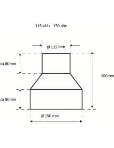 Redukcja rury kominowej SKAMET, 115→ 150 mm 2