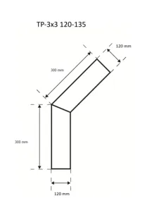 Kolano rury spalinowej Skamet TP-3x3 120-135 2