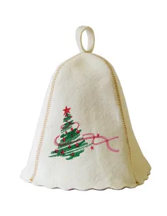 Czapka do sauny wełniana choinka