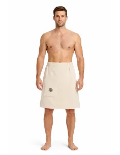 Męski kilt do sauny 100% bawełny kremowy