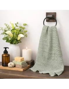Ręcznik lniany zielony 70 x 130 cm