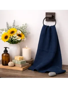 Ręcznik lniany ciemnoniebieski 100% len 70*140cm