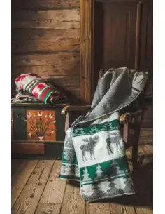 Vlnená deka Sob zelená 130x200cm