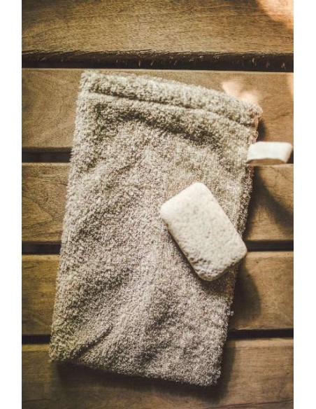 Masážní rukavice do sauny 75 % ľan 25 % bavlna
