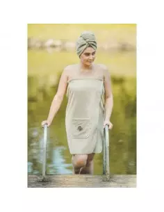 Dámsky ľanovo bavlnený set do sauny