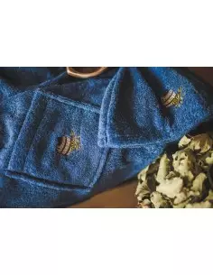 Set do sauny pánsky, 100 % bavlna, modrý 2