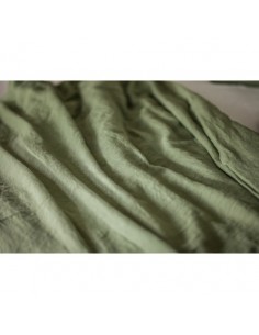 Lněná látka praná zelená (215 cm šířka)