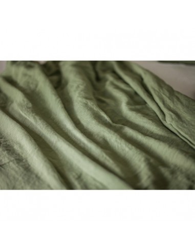 Ľanová látka praná zelená (215 cm šírka)