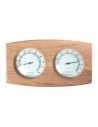 Teplomer a vlhkomer 
Dizajnový teplomer a vlhkomer do sauny. Teplomer a vlhkomer by mal byť súčasťou každej sauny. 
Vlhkomer do sauny je určený pre meranie vlhkosti. Teplomer slúži na nastavenie vhodnej teploty v saune. 
Materiál: drevo
Farba: hnedá
Teplota (°C) : 20 - 120 ° C
Rozmer: 23*12 cm