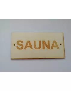 Drevený nápis na saunu 2