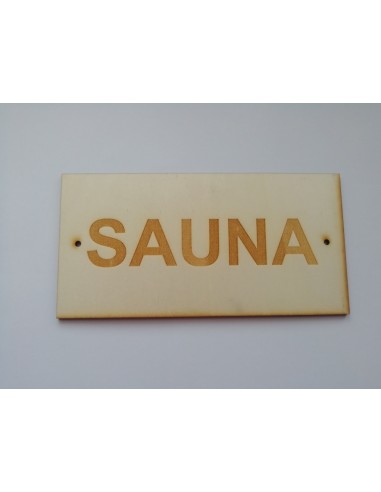 Drevený nápis na saunu