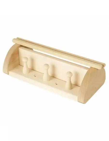 Drevená polica do sauny s vešiakmi 29 x 13 x 9 cm