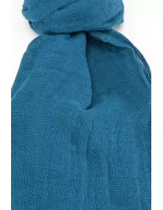 Tmavo tyrkysový ľanový šál