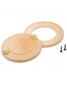 Ventilácia sauny - ventilačný disk 
Ventilačný disk slúži na odvetranie sauny. Vantilačná klapka sa používa v saune alebo infrasaune.
Ventilačný disk má posuvnú klapku, ktorá zabezpečí reguláciu vzduchu v saune. Disk môžete upevniť na stenu alebo strop v saune.
Disk je vyrobený z lipového dreva. Súčasťou balenia sú aj klinčeky.