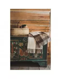 Vlnená deka hnedá kocka 130*210 cm 2