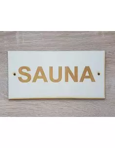 Drevený nápis na saunu