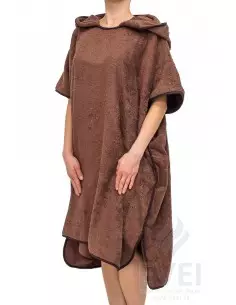 Pončo s kapucňou Hnedé