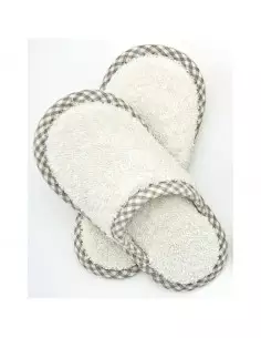 Ľanové papuče pre deti 33, biele, ľan bavlna