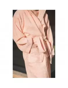 Bawełniany szlafrok damski, morelowy 2