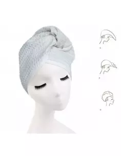 Turban na głowę lniano-bawełniany, waflowy 2