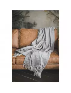 Koc wełniany szary, gładki 140 x 240 cm, 100% wełna 2