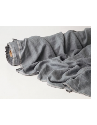 Ľanová látka praná sivá (205 cm šírka)