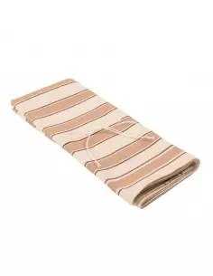 Kremowa lniana tkanina w paski