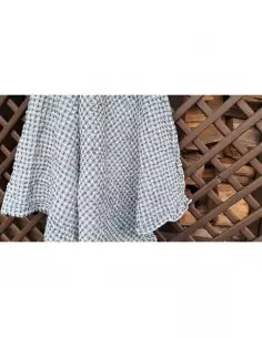 Lniany bawełniany ręcznik kąpielowy, niebieski 70 x 140 cm 2