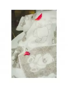 Koc wełniany Bear, jasnobrązowy 90 x 130 cm 2