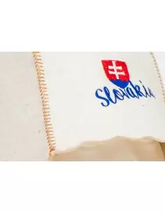 Czapka do sauny 100% wełny, biała z haftem Słowacja 2
