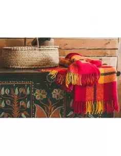 Koc wełniany "Sun "czerwony 130 x 210cm