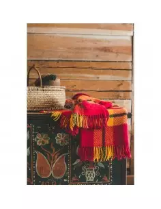 Koc wełniany "Sun "czerwony 130 x 210cm 2