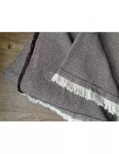 Koc bawełniany ciemnobrązowy (wzór drzewa) 210 x 240 cm