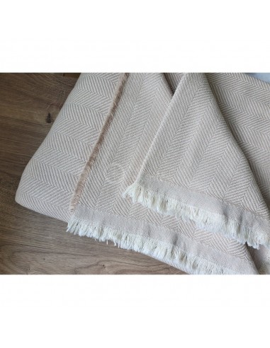 Bavlnená deka krémová  (stromčekový vzor) 140 x 190 cm