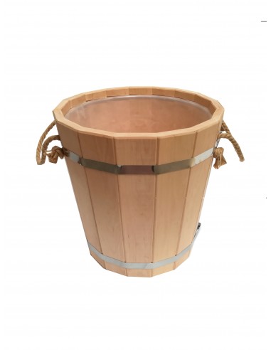 Dřevěný kbelík do sauny s plastovou vložkou, 10 l, olše