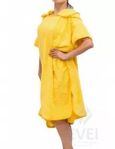 Ponczo z kapturem 80 x 90 cm, żółte 2
