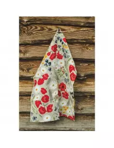 Lniany bawełniany ręcznik kuchenny w kwiaty