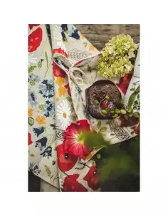 Lniany bawełniany ręcznik kuchenny w kwiaty 2