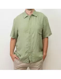 Lniana koszula z krótkim rękawem, zielona 2