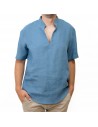 Pánske ľanové tričko, modré
Moderné pánske tričko vyrobené z praného ľanu. Príjemná modrá farba, ktorá sa ľahko kombinuje. Ľanová tričko je vhodné na rôzne príležitosti, oceníte ho do práce aj na voľný čas. A vždy s postará o to, aby ste sa cítili príjemne a pohodlne. No zároveň budete vyzerať štýlovo a šarmantne nakoľko ľan sa aktuálne opäť vracia medzi populárne materiály. 
Rozšírte svoj šatník o pánske ľanové tričko s krátkym rukávom v modrej farbe. V podobnom modely stretnete niekoho len veľmi sporadicky. Tričká sú šité na objednávku s dôrazom na kvalitné spracovanie a precízne detaily. Doba dodania je približne 7 dní.