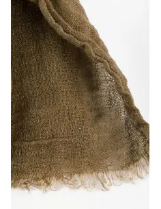 Brązowy lniany szalik 2