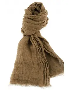 Brązowy lniany szalik
