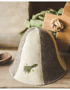Czapka do sauny 100% filc wełniany Gałąź