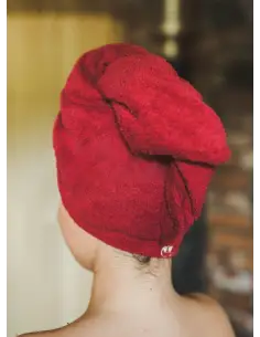 Turban do włosów, bordowy