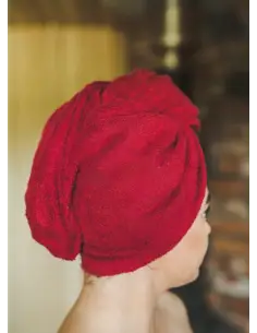 Turban do włosów, bordowy 2