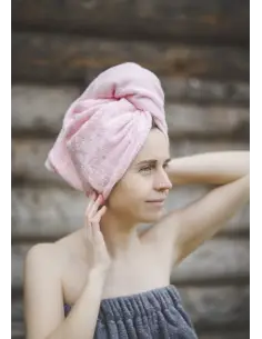 Turban do włosów, różowy